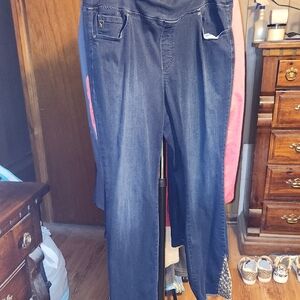 Women's Blue Jeans with Embellished Hem